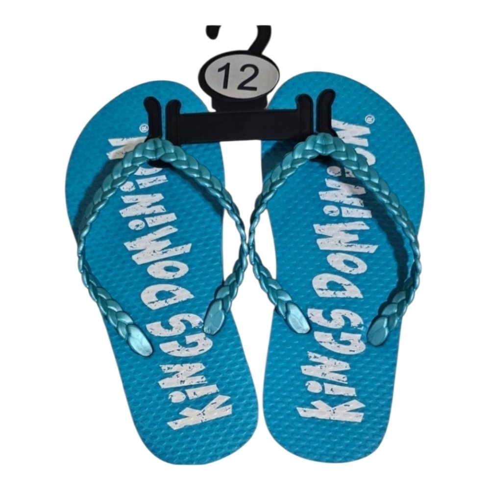 KINGS DOMAIN Blue Flip Flop Sandals Unisex Kids Size 12 Rubber Slip On